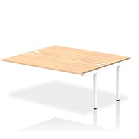 Impulse 2 Person Bench Desk Extension, Back to Back, 2 x 1800mm (800mm Deep), White Frame, Maple