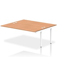 Impulse 2 Person Bench Desk Extension, Back to Back, 2 x 1800mm (800mm Deep), White Frame, Oak