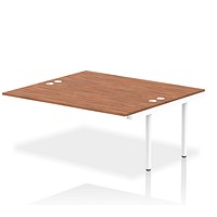 Impulse 2 Person Bench Desk Extension, Back to Back, 2 x 1800mm (800mm Deep), White Frame, Walnut