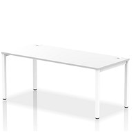 Impulse 1 Person Bench Desk, 1800mm (800mm Deep), White Frame, White