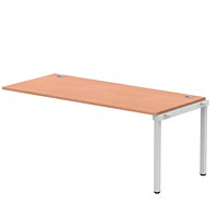 Impulse 1 Person Bench Desk Extension, 1800mm (800mm Deep), Silver Frame, Beech