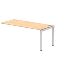 Impulse 1 Person Bench Desk Extension, 1800mm (800mm Deep), Silver Frame, Maple