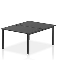 Impulse 2 Person Bench Desk, Back to Back, 2 x 1200mm (800mm Deep), Black Frame, Black