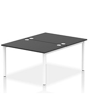 Impulse 2 Person Bench Desk, Back to Back, 2 x 1200mm (800mm Deep), White Frame, Black