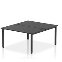 Impulse 2 Person Bench Desk, Back to Back, 2 x 1400mm (800mm Deep), Black Frame, Black