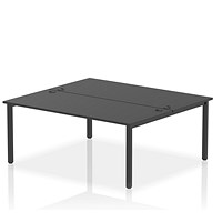 Impulse 2 Person Bench Desk, Back to Back, 2 x 1800mm (800mm Deep), Black Frame, Black