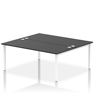 Impulse 2 Person Bench Desk, Back to Back, 2 x 1800mm (800mm Deep), White Frame, Black