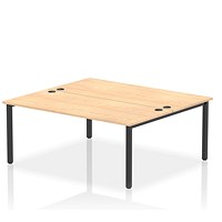 Impulse 2 Person Bench Desk, Back to Back, 2 x 1800mm (800mm Deep), Black Frame, Maple