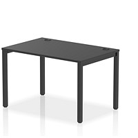 Impulse 1 Person Bench Desk, 1200mm (800mm Deep), Black Frame, Black