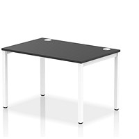 Impulse 1 Person Bench Desk, 1200mm (800mm Deep), White Frame, Black