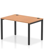 Impulse 1 Person Bench Desk, 1200mm (800mm Deep), Black Frame, Oak