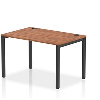 Impulse 1 Person Bench Desk, 1200mm (800mm Deep), Black Frame, Walnut