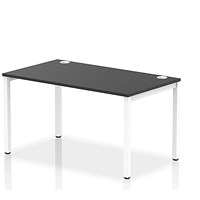 Impulse 1 Person Bench Desk, 1400mm (800mm Deep), White Frame, Black