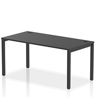 Impulse 1 Person Bench Desk, 1600mm (800mm Deep), Black Frame, Black