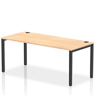 Impulse 1 Person Bench Desk, 1800mm (800mm Deep), Black Frame, Maple