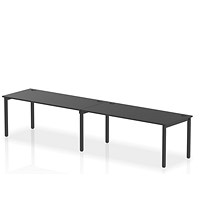 Impulse 2 Person Bench Desk, Side by Side, 2 x 1800mm (800mm Deep), Black Frame, Black