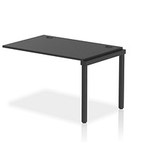 Impulse 1 Person Bench Desk Extension, 1200mm (800mm Deep), Black Frame, Black