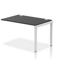 Impulse 1 Person Bench Desk Extension, 1200mm (800mm Deep), Silver Frame, Black