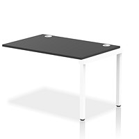 Impulse 1 Person Bench Desk Extension, 1200mm (800mm Deep), White Frame, Black
