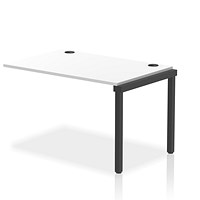 Impulse 1 Person Bench Desk Extension, 1200mm (800mm Deep), Black Frame, White