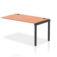 Impulse 1 Person Bench Desk Extension, 1400mm (800mm Deep), Black Frame, Beech