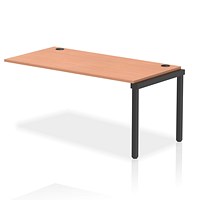 Impulse 1 Person Bench Desk Extension, 1600mm (800mm Deep), Black Frame, Beech