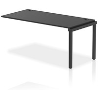 Impulse 1 Person Bench Desk Extension, 1600mm (800mm Deep), Black Frame, Black