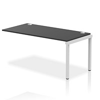 Impulse 1 Person Bench Desk Extension, 1600mm (800mm Deep), Silver Frame, Black