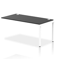 Impulse 1 Person Bench Desk Extension, 1600mm (800mm Deep), White Frame, Black