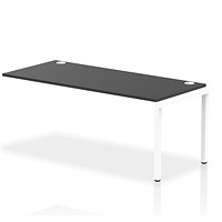 Impulse 1 Person Bench Desk Extension, 1800mm (800mm Deep), White Frame, Black