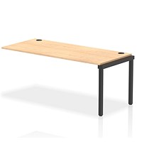 Impulse 1 Person Bench Desk Extension, 1800mm (800mm Deep), Black Frame, Maple