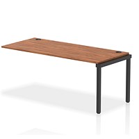 Impulse 1 Person Bench Desk Extension, 1800mm (800mm Deep), Black Frame, Walnut