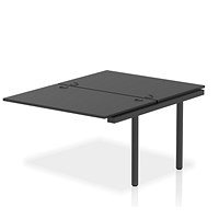 Impulse 2 Person Bench Desk Extension, Back to Back, 2 x 1200mm (800mm Deep), Black Frame, Black