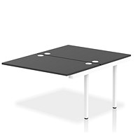 Impulse 2 Person Bench Desk Extension, Back to Back, 2 x 1200mm (800mm Deep), White Frame, Black