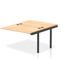 Impulse 2 Person Bench Desk Extension, Back to Back, 2 x 1200mm (800mm Deep), Black Frame, Maple