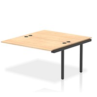 Impulse 2 Person Bench Desk Extension, Back to Back, 2 x 1400mm (800mm Deep), Black Frame, Maple