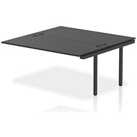 Impulse 2 Person Bench Desk Extension, Back to Back, 2 x 1600mm (800mm Deep), Black Frame, Black