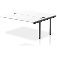 Impulse 2 Person Bench Desk Extension, Back to Back, 2 x 1600mm (800mm Deep), Black Frame, White