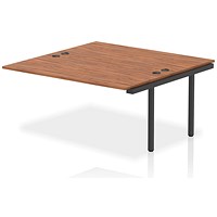 Impulse 2 Person Bench Desk Extension, Back to Back, 2 x 1600mm (800mm Deep), Black Frame, Walnut