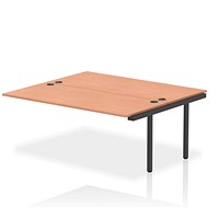 Impulse 2 Person Bench Desk Extension, Back to Back, 2 x 1800mm (800mm Deep), Black Frame, Beech