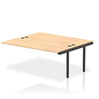 Impulse 2 Person Bench Desk Extension, Back to Back, 2 x 1800mm (800mm Deep), Black Frame, Maple