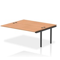 Impulse 2 Person Bench Desk Extension, Back to Back, 2 x 1800mm (800mm Deep), Black Frame, Oak