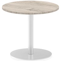 Italia Poseur Circular Table, 600mm Diameter, Grey Oak
