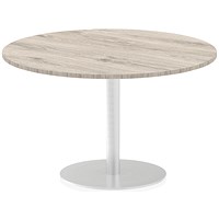 Italia Poseur Circular Table, 1200mm Diameter, Grey Oak