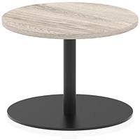 Italia Poseur Round Table, 600mm Wide, 475mm High, Grey Oak