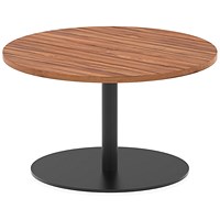 Italia Poseur Round Table, 800mm Wide, 475mm High, Walnut