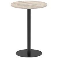 Italia Poseur Round Table, 800mm Wide, 1145mm High, Grey Oak