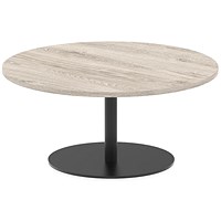 Italia Poseur Round Table, 1000mm Wide, 475mm High, Grey Oak