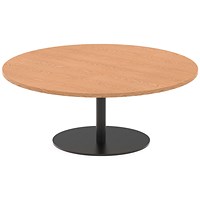 Italia Poseur Round Coffee Table, 1200mm Wide, 475mm High, Oak