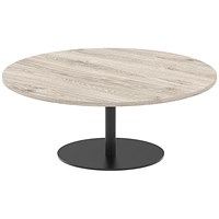 Italia Poseur Round Coffee Table, 1200mm Wide, 475mm High, Grey Oak